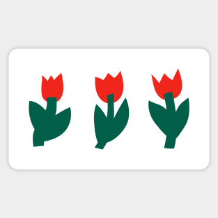 Three Red Tulips Sticker